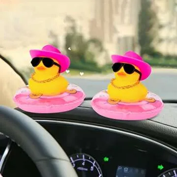Wonuu Car Rubber Duck Decoration for Dashboard Fun