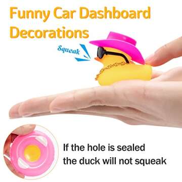 Wonuu Car Rubber Duck Decoration for Dashboard Fun
