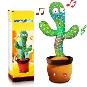 Talking Cactus Toy Dancing the Cactus Baby Toy,Easter Funny Gifts Baby Valentines Day Gifts for Kids...