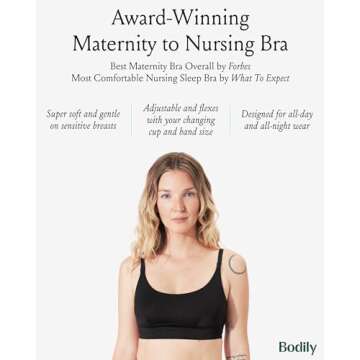 Bodily Everything Bra for Pregnancy, Nursing & Breastfeeding, Soft, Stretchy, Wireless Maternity & S...