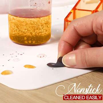 LEOBRO 23.4”x 15.6” Large Silicone Mat for Crafts Resin Molds, Thick Silicone Sheet for Resin Silicone Molds, Nonstick Heat-Resistant Silicone Craft Mat for Epoxy Resin Clay Paint, White