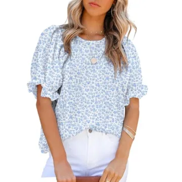 Dokotoo 2024 Summer Blouses for Women - Floral Print and Relaxed Fit