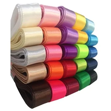 Duoqu 7/8" Satin Ribbon Set - 25 Colors, 50 Yards Total