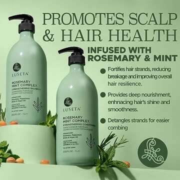 Luseta Rosemary Mint Strengthening Shampoo and Conditioner Set Nourish & Smooth Damaged Hair Thicken...