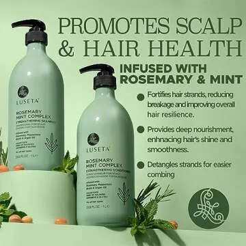 Luseta Rosemary Mint Strengthening Shampoo and Conditioner Set Nourish & Smooth Damaged Hair Thicken...