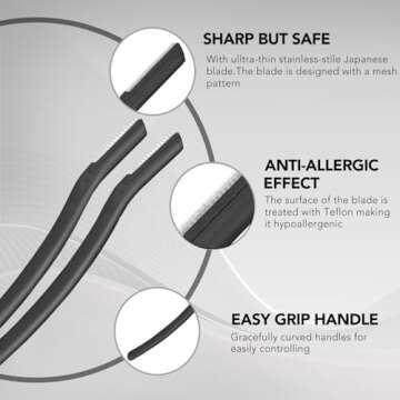 Eyebrow Razors for Men 6-Pack Japanese Blades Precision Tools