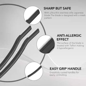 Eyebrow Razors for Men 6-Pack Japanese Blades Precision Tools