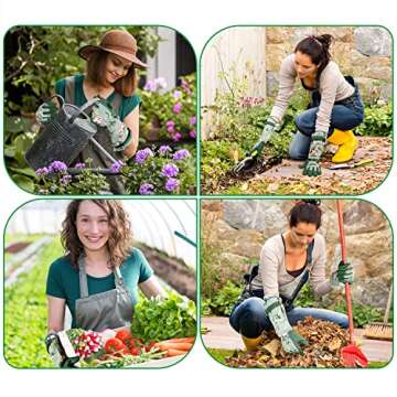 WANCHI Gardening Gloves, Durable and Comfortable Women's Long Garden Gloves for Gardening Work and Y...