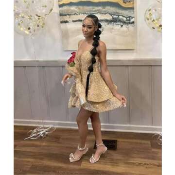 RSOETOO Emerald Green Short Prom Dress for Teens