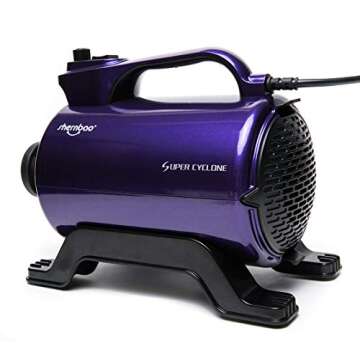 shernbao High Velocity Professional Dog Pet Grooming Hair Drying Force Dryer Blower 5.0HP (Super Cyclone) SHD-2600P (Purple)