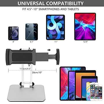 Doboli Tablet Stand Tablet Holder for Desk Adjustable Stand Foldable Tablet Holder Compatible with i...