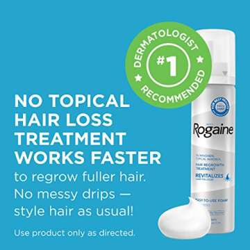 Men's Rogaine 5% Minoxidil Foam for Hair Loss and Hair Regrowth, Topical Treatment for Thinning Hair...