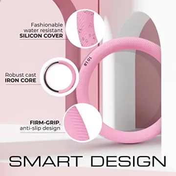 Yes4All Power Ring 10lbs, Weight Ring, Weighted Circle, Kettlebell for Yoga Exercise, Aerobics, Home Fitness, Core Training - 10 Pink