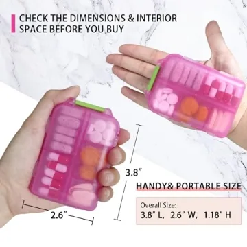 Compact & Durable 7-Day Pill Organizer with Labels
