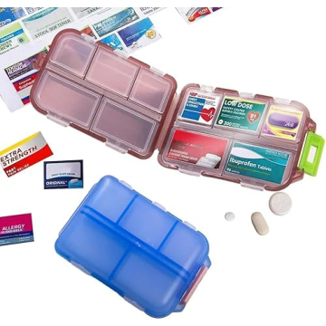 Compact & Durable 7-Day Pill Organizer with Labels