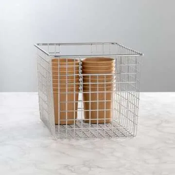 mDesign Heavy Duty Metal Storage Organizer Bins - 4 Pack