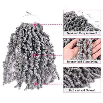 3 Packs Soft Grey Crochet Hair Extensions for Easy Styling