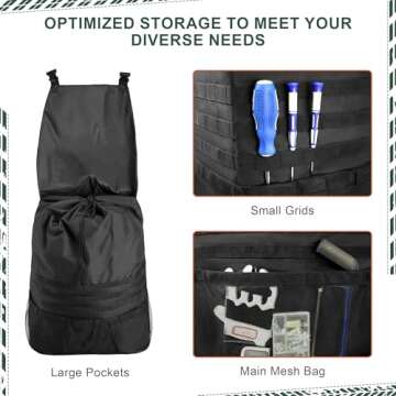 Himal Outdoors Spare Tire Trash Bag, Spare Tire Storage Bag,SUV Trunk Organizer for Outdoor Off-Road Recovery Gear,Black