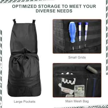 Himal Outdoors Spare Tire Trash Bag, Spare Tire Storage Bag,SUV Trunk Organizer for Outdoor Off-Road Recovery Gear,Black