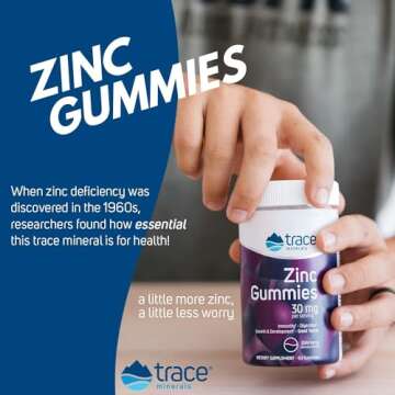 Trace Minerals Zinc Gummies - Chewable Zinc Supplement with Elderberry - Supports Immune System Heal...
