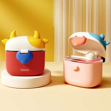 Bebamour Baby Formula Dispenser, BPA Free Portable Milk Powder and Candy Fruit Snack Storage Contain...