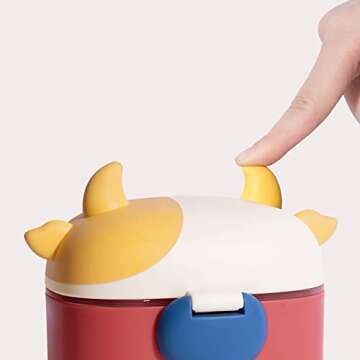 Bebamour Baby Formula Dispenser, BPA Free Portable Milk Powder and Candy Fruit Snack Storage Container with Scoop and Leveller for Travel, 450 ML, Green Cow