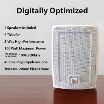 High Performance 4" 3-Way Speakers for Indoor/Outdoor