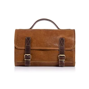 KomalC Premium Leather Toiletry Bag for Travel