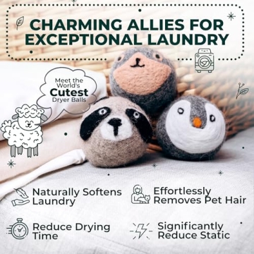 XL 6-Pack Wool Dryer Balls - Eco-Friendly & Fun Laundry Solution