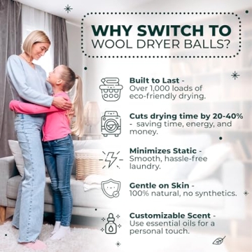 XL 6-Pack Wool Dryer Balls - Eco-Friendly & Fun Laundry Solution