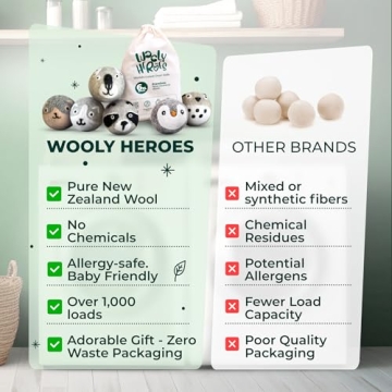 XL 6-Pack Wool Dryer Balls - Eco-Friendly & Fun Laundry Solution