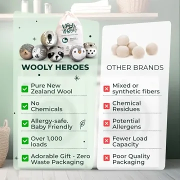 XL 6-Pack Wool Dryer Balls - Eco-Friendly & Fun Laundry Solution