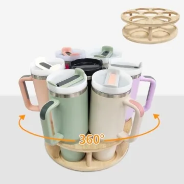 Stylish Water Bottle Organizer for Stanley Tumblers - Rotatable, Space-Saving Design