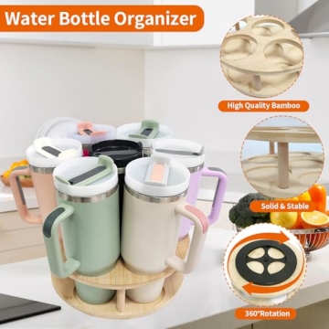 Rotatable Wooden Organizer for Stanley 40 oz Tumblers