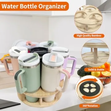 Rotatable Wooden Organizer for Stanley 40 oz Tumblers