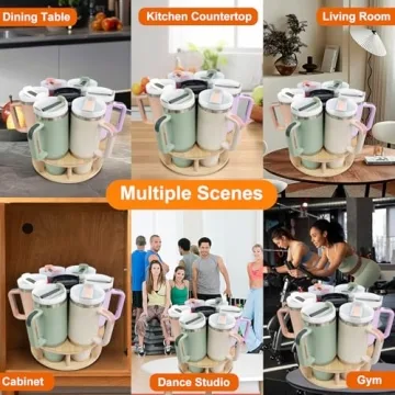 Rotatable Wooden Organizer for Stanley 40 oz Tumblers