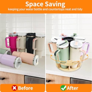 Rotatable Wooden Organizer for Stanley 40 oz Tumblers