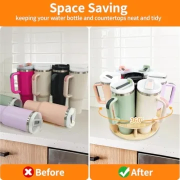 Rotatable Wooden Organizer for Stanley 40 oz Tumblers