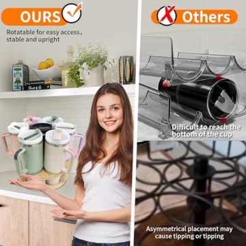 Rotatable Wooden Organizer for Stanley 40 oz Tumblers