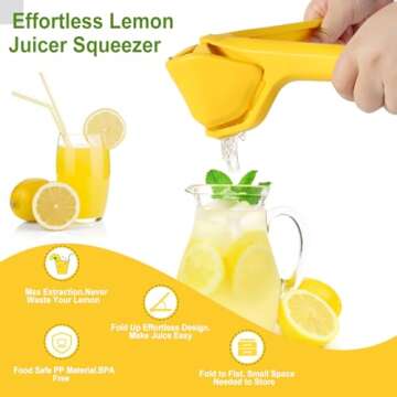 ToGeeKa Lemon Squeezer, Effortless Manual Flat Lime Juicer Squeezer, Hand Citrus Press, Folds Design...