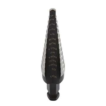 Irwin Tools IRWIN Step Drill Bit, 1/8-Inch to 1/2-Inch with 1/4-Inch Shank