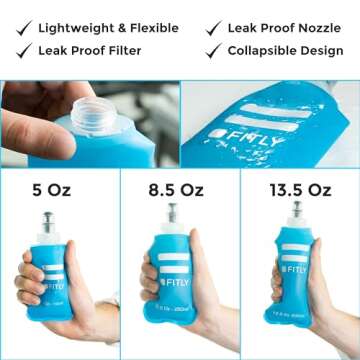FITLY Soft Flask 3 Pack - Perfect Hydration Solution for Outdoor Adventures