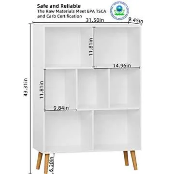 Stunning YAHARBO White 3-Tier Bookshelf for Home