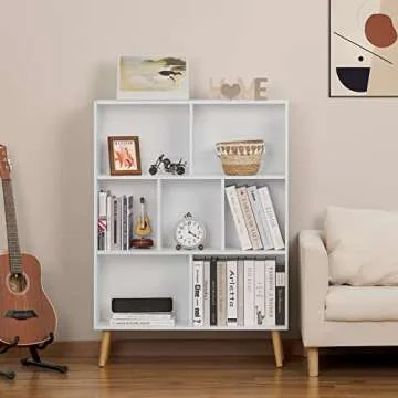 Stunning YAHARBO White 3-Tier Bookshelf for Home
