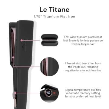 L'ANGE HAIR Le Titane Titanium Flat Iron for Straightening and Curling | Dual Voltage Iron for Trave...