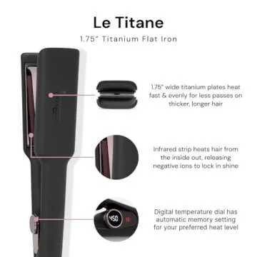 L'ANGE HAIR Le Titane Titanium Flat Iron for Straightening and Curling | Dual Voltage Iron for Trave...