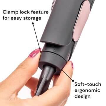 L'ANGE HAIR Le Titane Titanium Flat Iron for Straightening and Curling | Dual Voltage Iron for Travel | 2 in 1 Design for All Hair Types (Black 1.75")