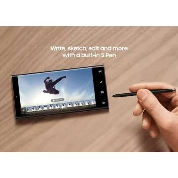 SAMSUNG Galaxy S22 Ultra Cell Phone, Factory Unlocked Android Smartphone, 256GB, 8K Camera, Brightest Display Screen, S Pen, Long Battery Life, Fast 4nm Processor, US Version, 2022, Phantom Black