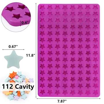 112 Cavity Mini Star Silicone Molds Fun Shaped Chocolate Molds for Homemade Dog Training Treats, Gum...