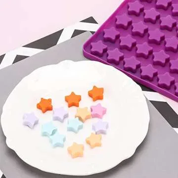112 Cavity Mini Star Silicone Molds Fun Shaped Chocolate Molds for Homemade Dog Training Treats, Gummies, Candy, Chocolate Chips,Biscuits